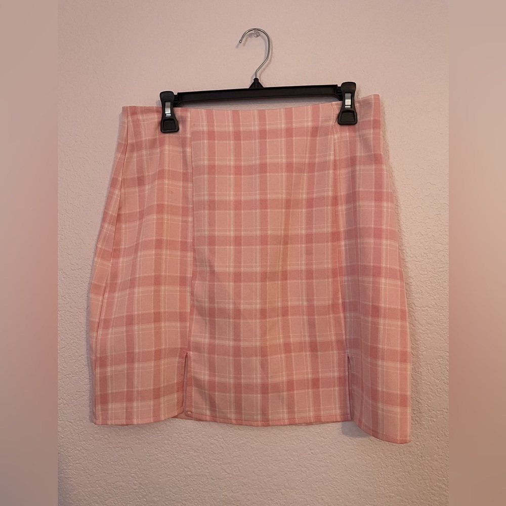 Barbie Vibes Plaid Pink Mini Skirt